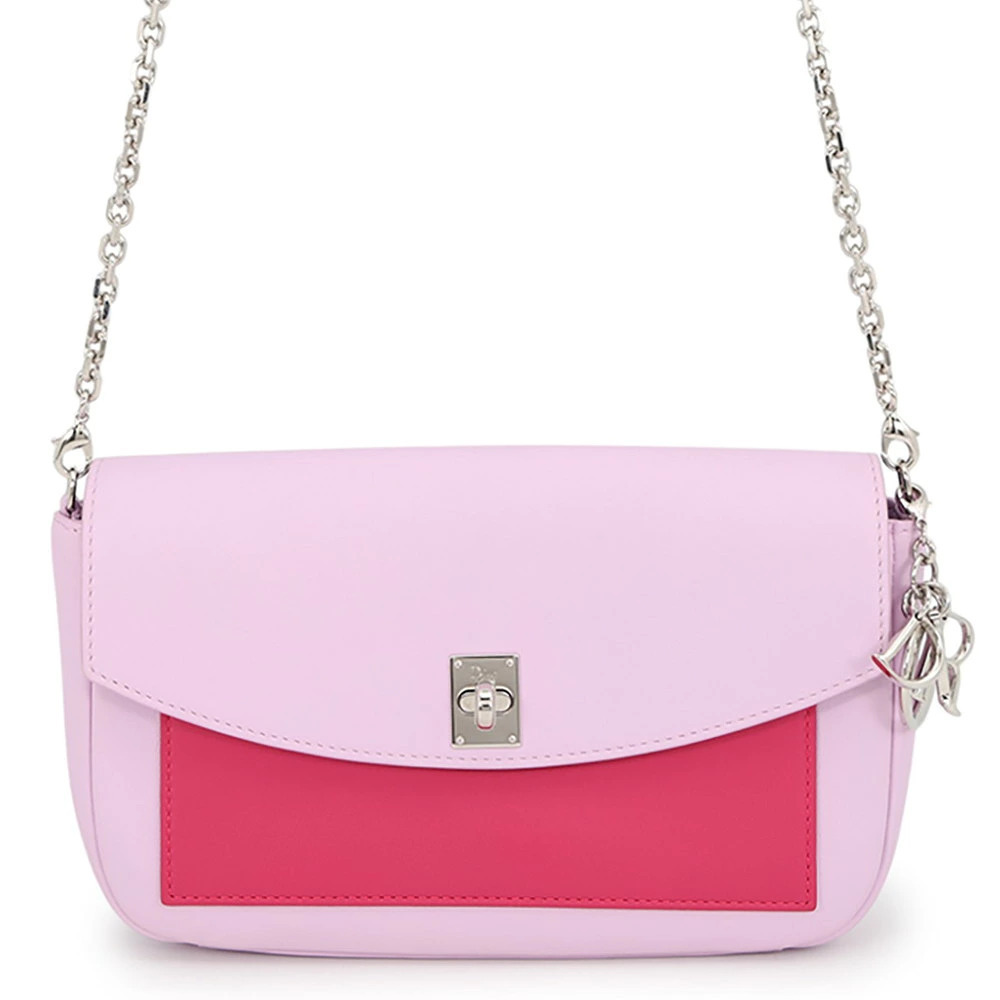 Christian Dior Chain Wallet Turnlock Leather
